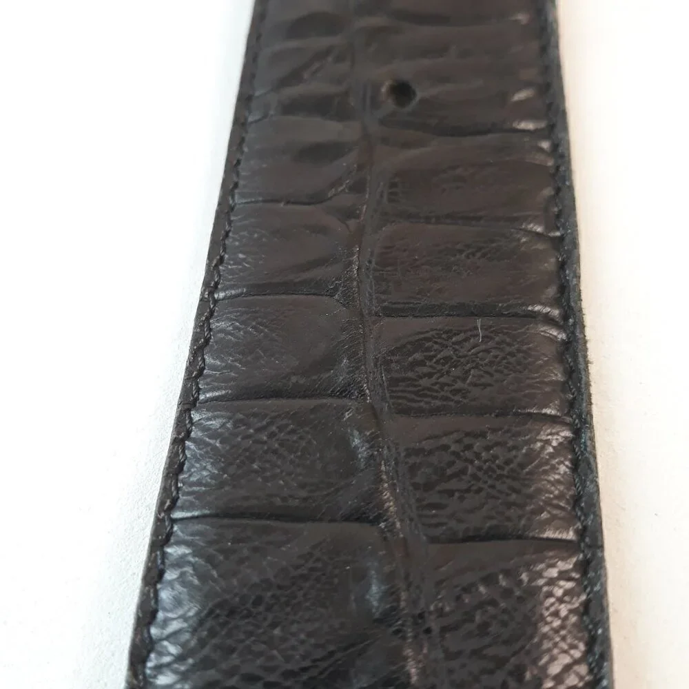 Belts by Simon Black Alligator Print Leather Belt M Glam Dressy Work